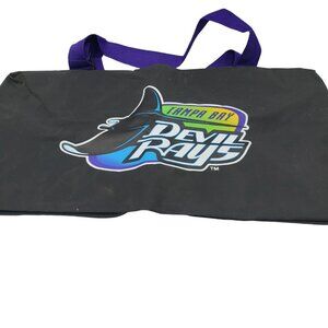 Vintage 90s MLB Tampa Bay Devil Rays Tote Gym Duffel Bag Black Purple